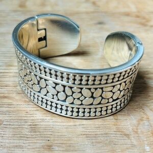 Brighton Silver Pebble Double Hinged Bangle